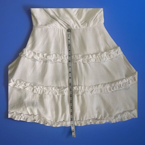 Trixxi Mini Dress Womens M Shoulder Straps White Tiered Ruffles Cottagecore - Picture 14 of 14